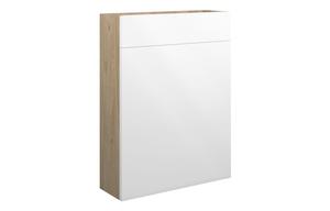Clarence 600mm Slim WC Unit - White Gloss (Oak Cab)